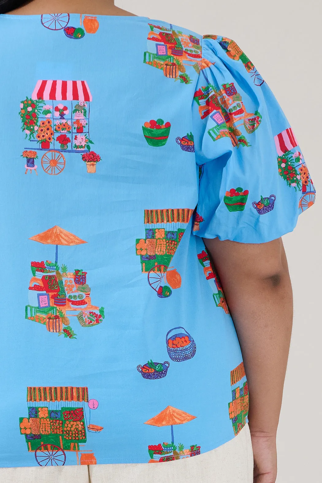 Adi Poplin Split Neck Top Flower Mart Curve sold by Sugarlips product image thumbnail 5
