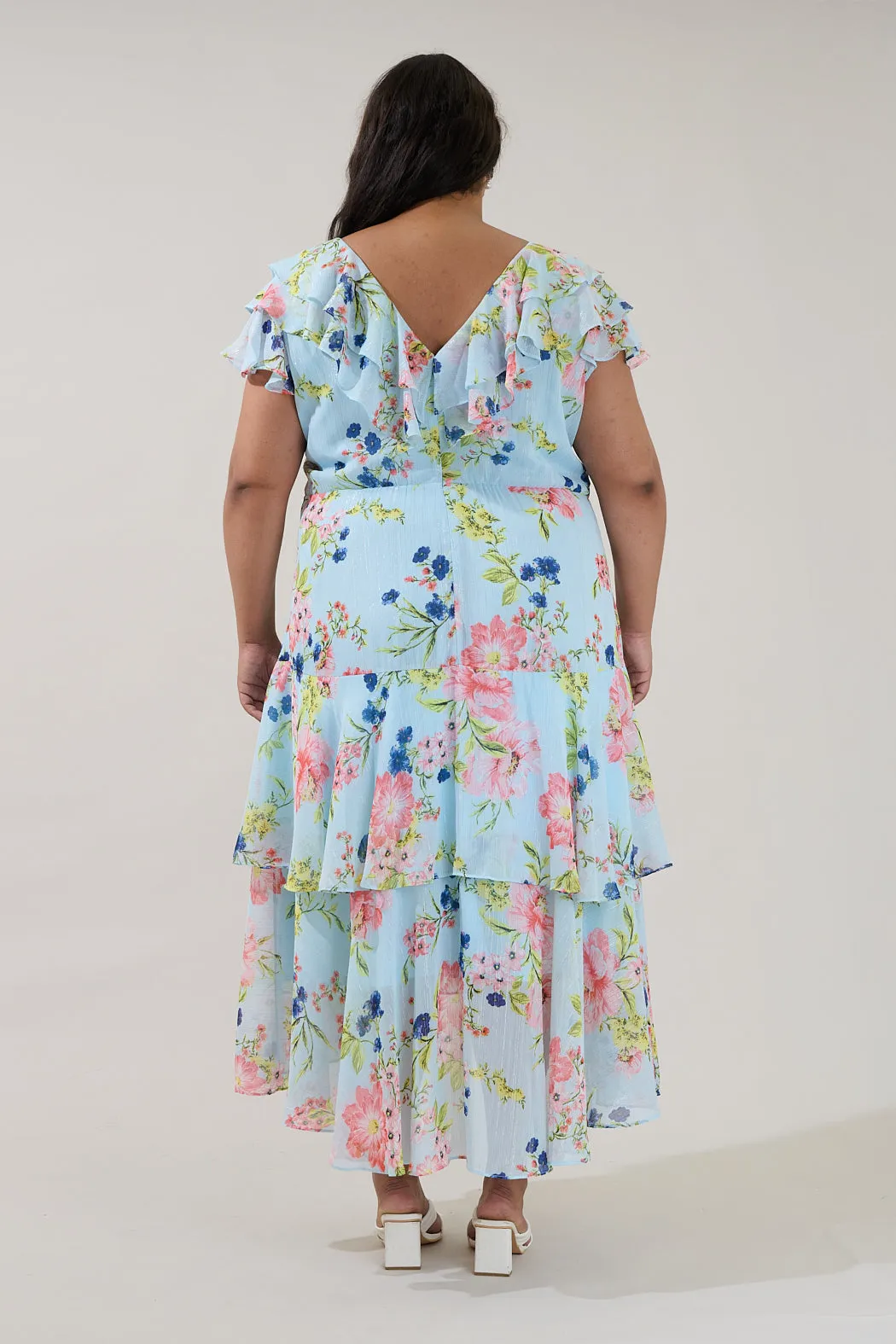 Sinclair Ruffle Tiered Midi Dress Missa Floral Curve sold by Sugarlips product image thumbnail 2