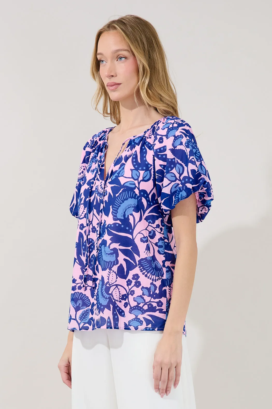 Overseas Balloon Sleeve Top Floral sold by Sugarlips product image thumbnail 3