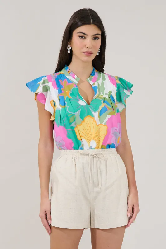 Cindi Ruffle Top Floral made by Sugarlips