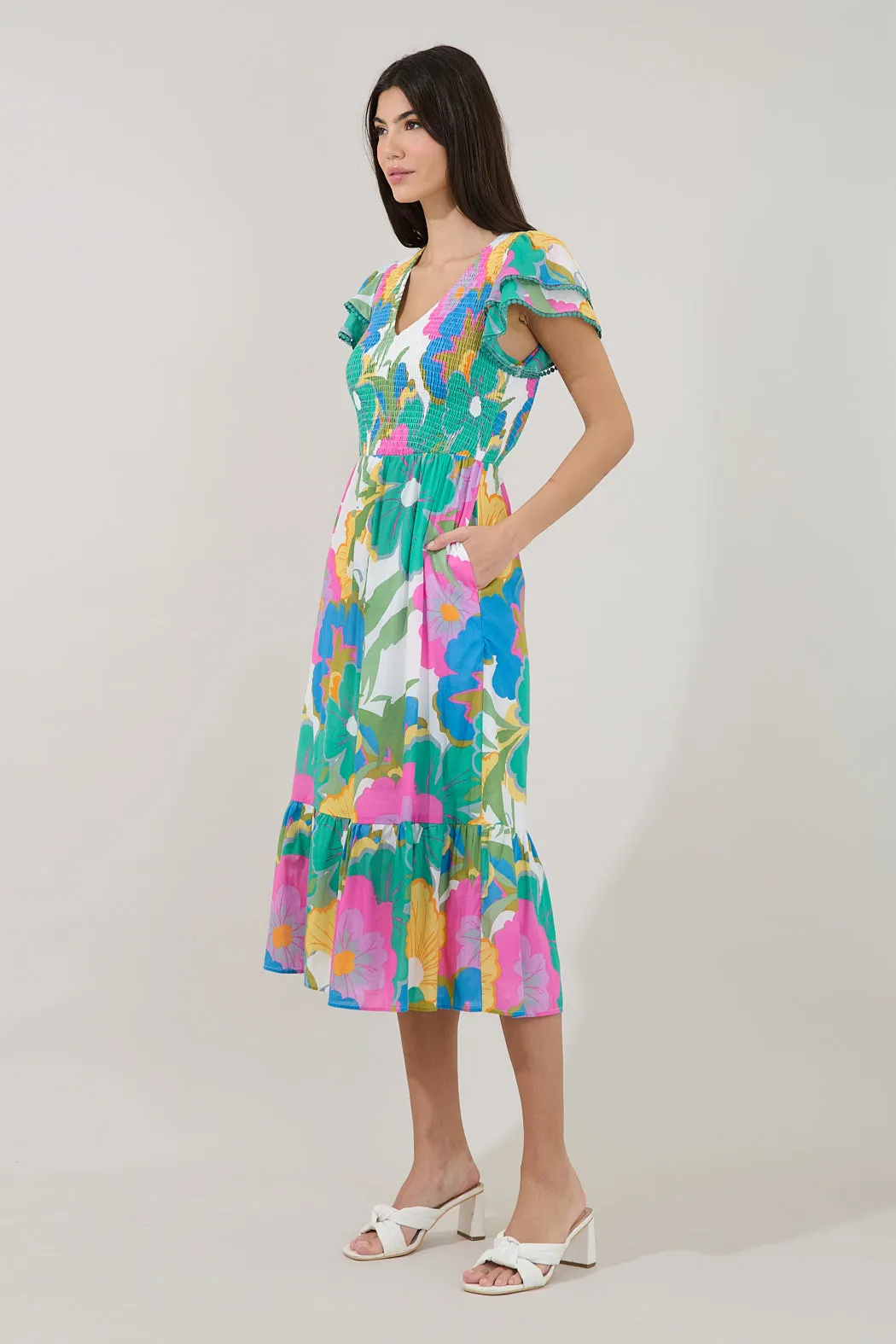 Patte Tiered Midi Dress Floral sold by Sugarlips product image thumbnail 4
