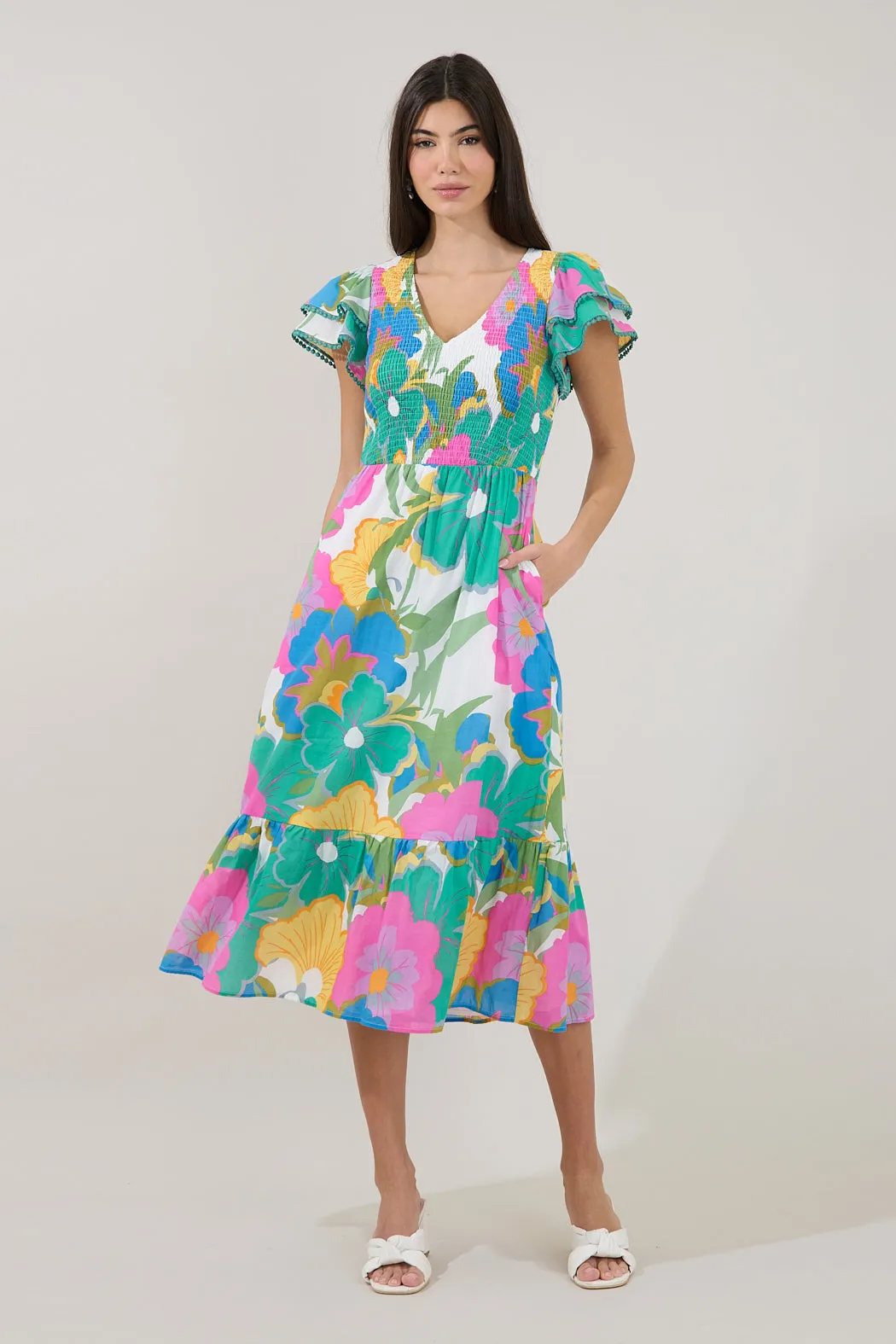 Patte Tiered Midi Dress Floral sold by Sugarlips product image thumbnail 2