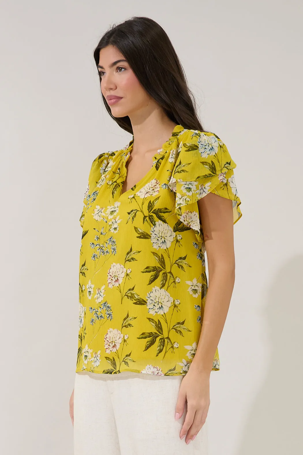 Montie Ruffle Blouse Verisa Floral sold by Sugarlips product image thumbnail 3