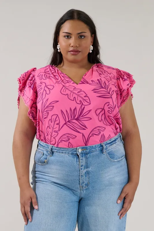 Ema Ruffle Top Dillie Floral Curve made by Sugarlips
