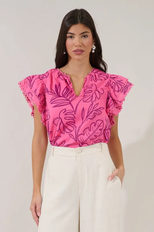 Ema Ruffle Top Dillie Floral made by Sugarlips