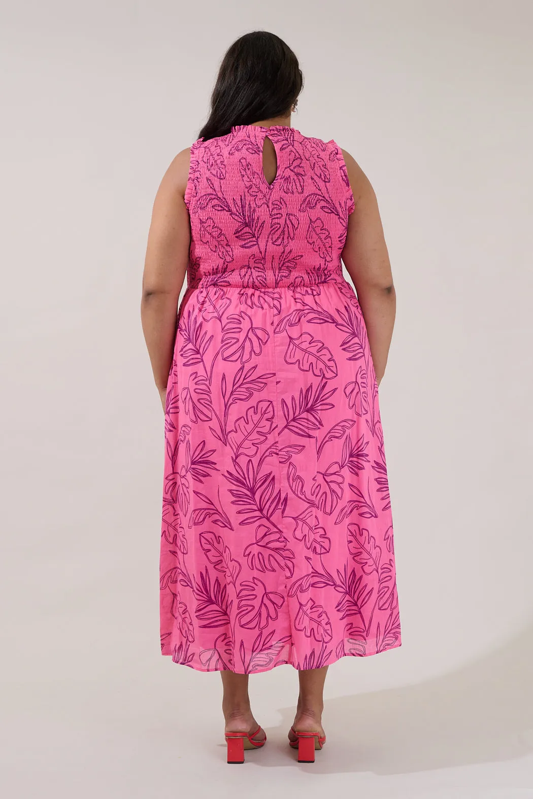 Cecil Smocked Sleeveless Midi Dress Dillie Floral Curve sold by Sugarlips product image thumbnail 2