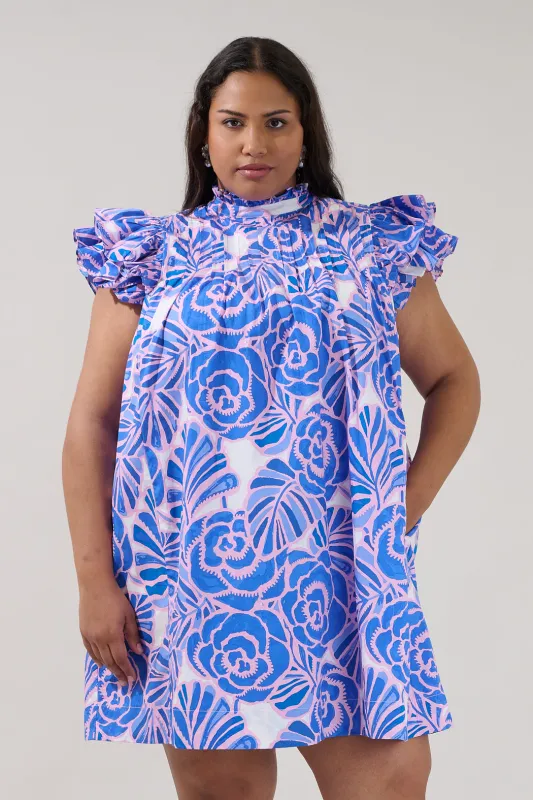 Lovel Shift Mini Dress Floral Curve made by Sugarlips