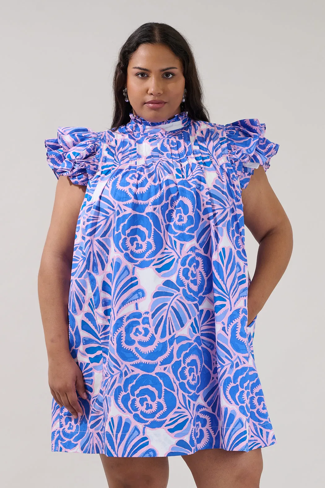 Lovel Shift Mini Dress Floral Curve sold by Sugarlips