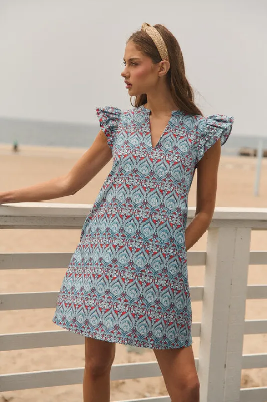 Evalyn Ruffle Mini Dress Floral made by Sugarlips