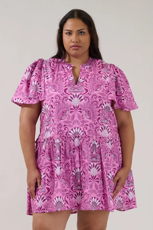 Rock A By Trapeze Mini Dress Floral Curve made by Sugarlips