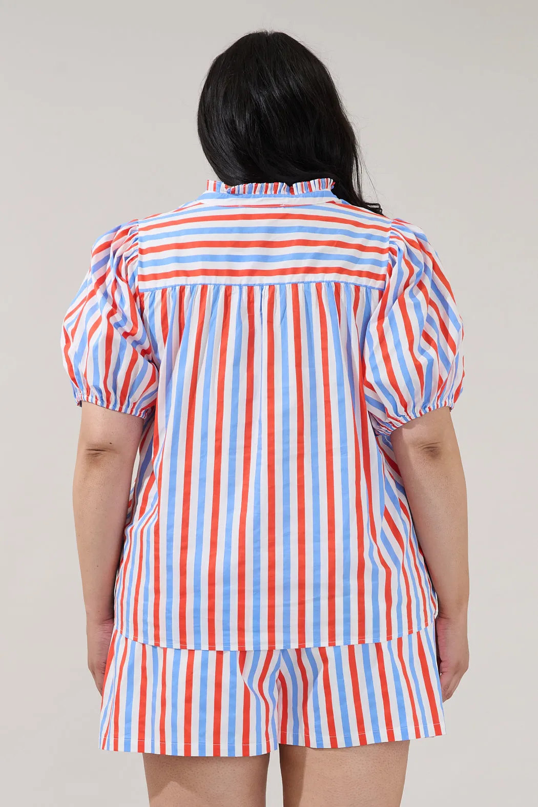 Daly Split Neck Top Stripe Curve sold by Sugarlips product image thumbnail 2