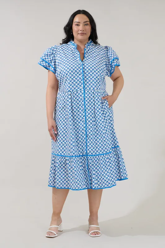 Davie Button Down Midi Dress Floral Curve made by Sugarlips