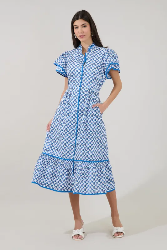 Davie Button Down Midi Dress Floral made by Sugarlips