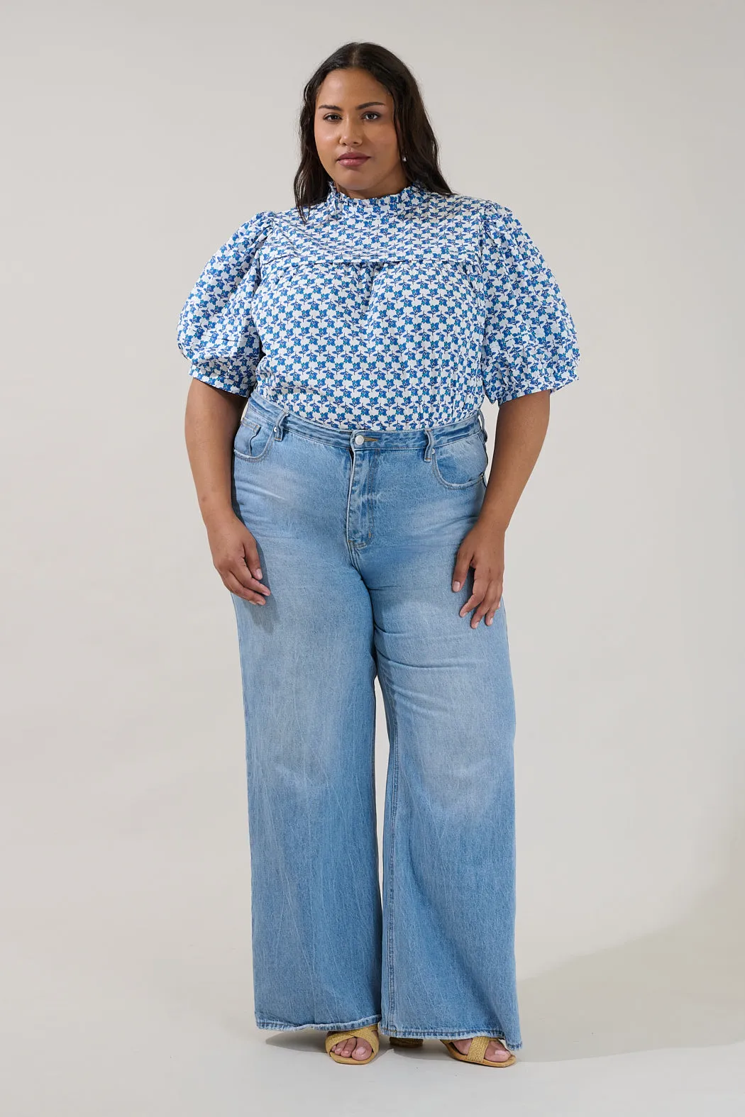 Ever After Mock Neck Blouse Floral Curve sold by Sugarlips product image thumbnail 4
