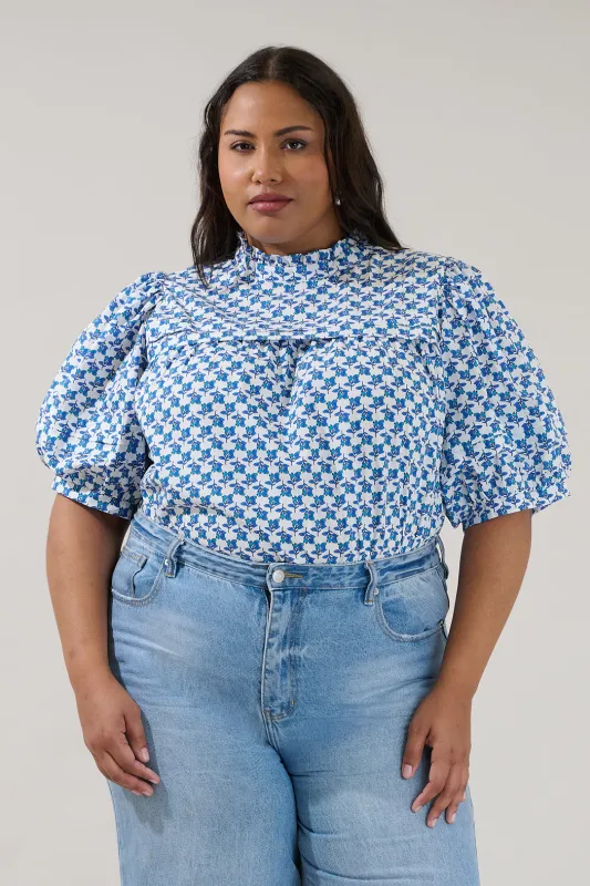 Ever After Mock Neck Blouse Floral Curve made by Sugarlips