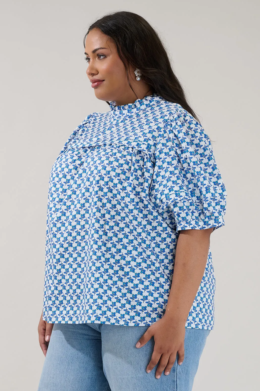 Ever After Mock Neck Blouse Floral Curve sold by Sugarlips product image thumbnail 3