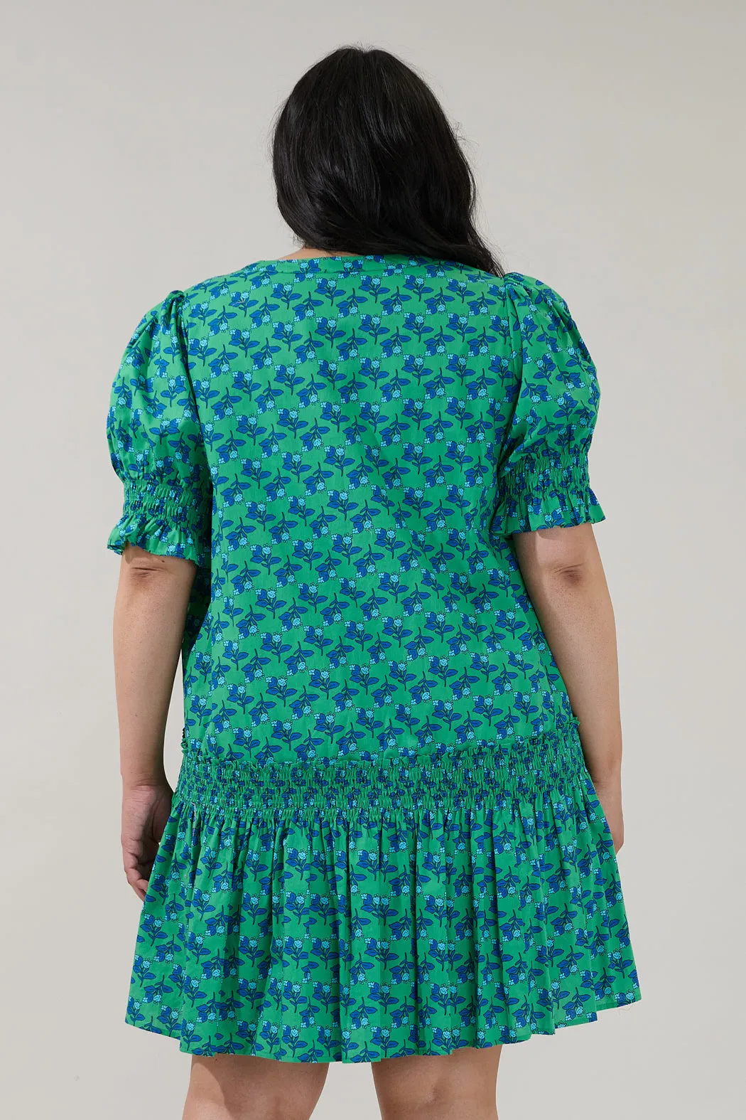 Marinella Smocked Mini Dress Floral Curve sold by Sugarlips product image thumbnail 2