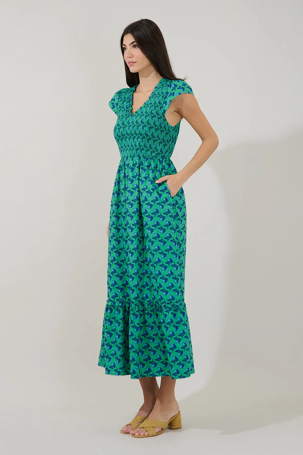 Liora Smocked Midi Dress Floral sold by Sugarlips product image thumbnail 3