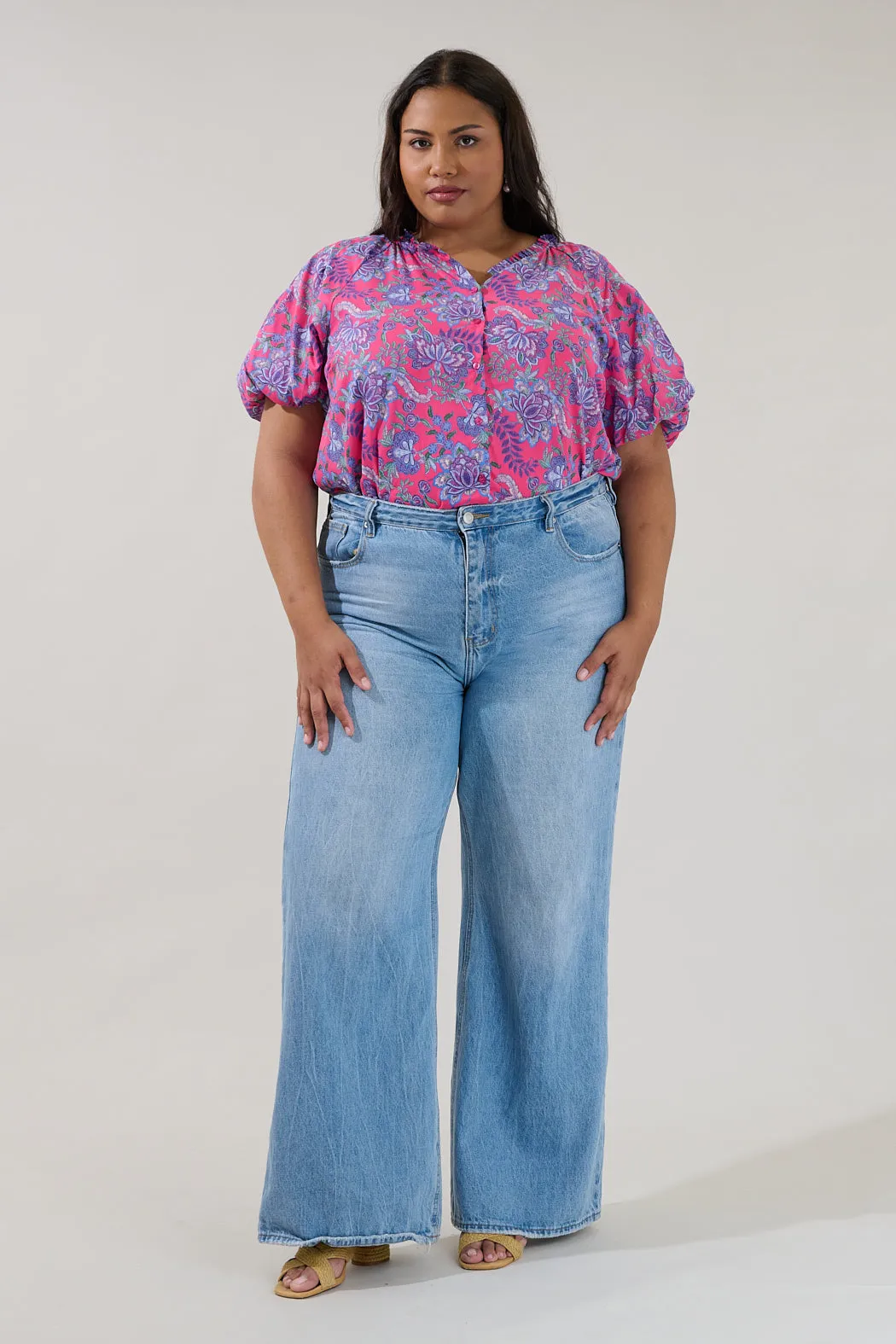 Avy Button Down Top Floral Curve sold by Sugarlips product image thumbnail 4
