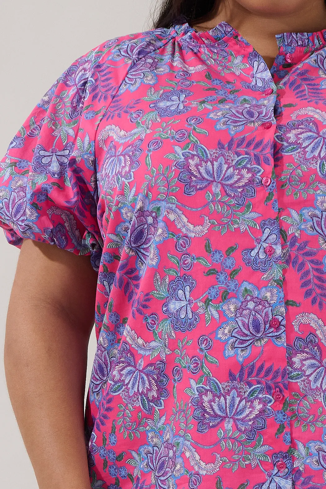 Avy Button Down Top Floral Curve sold by Sugarlips product image thumbnail 5