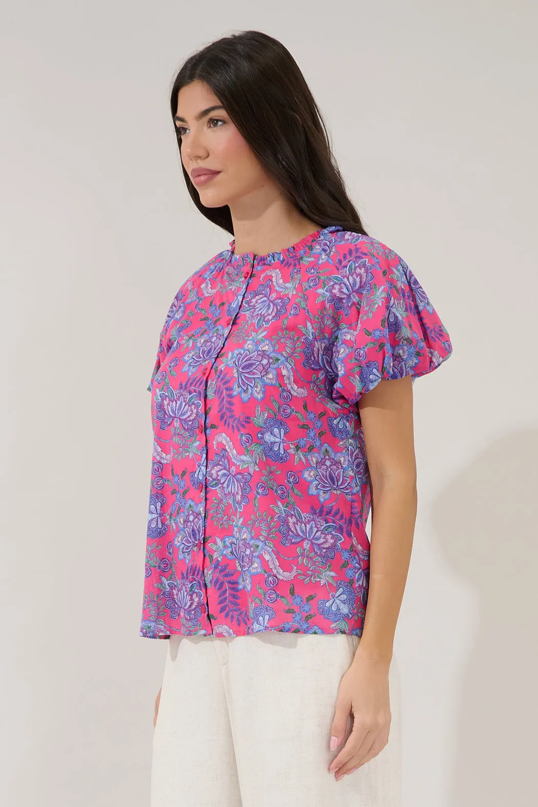 Avy Button Down Top Floral sold by Sugarlips product image thumbnail 3