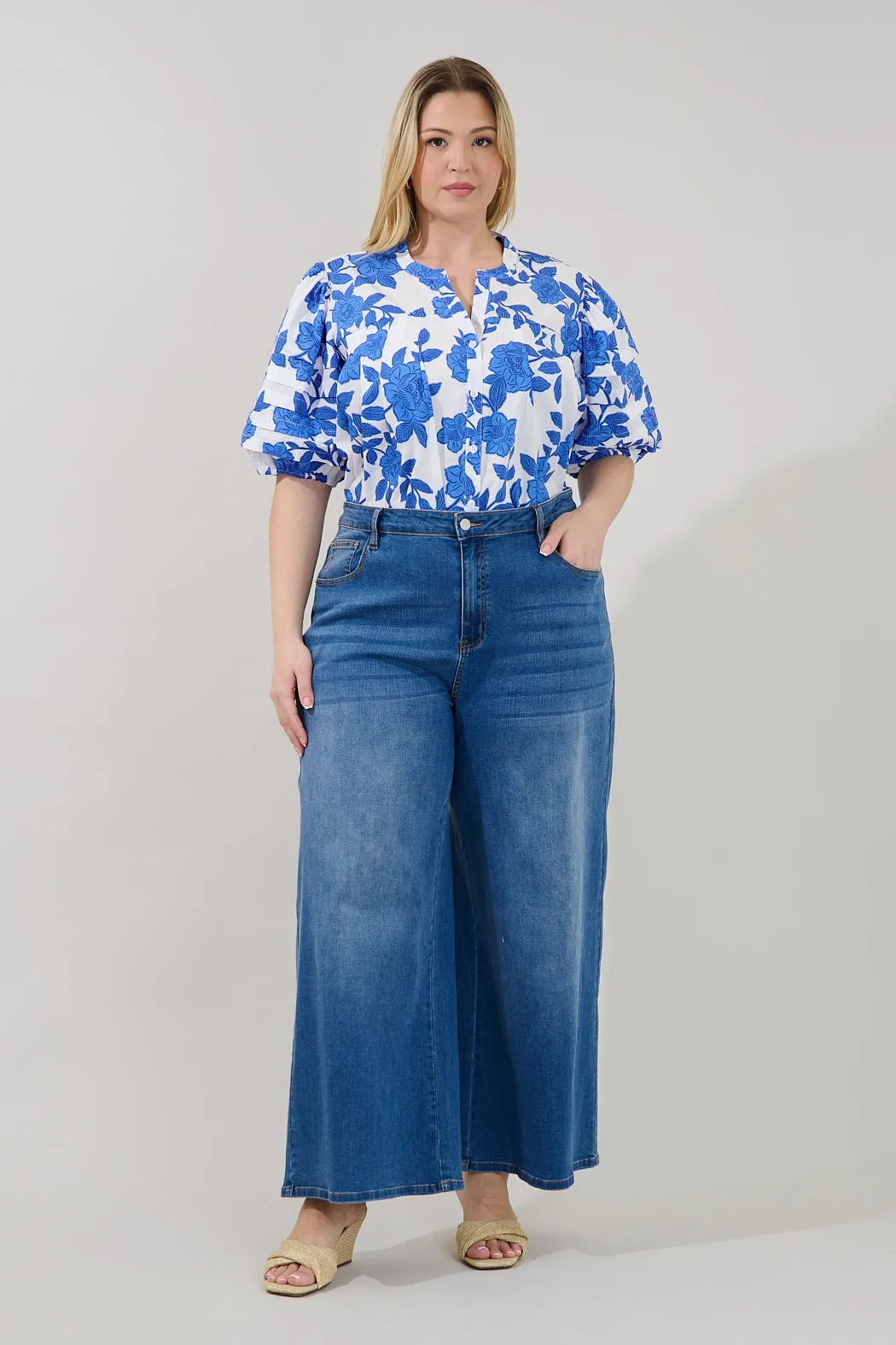 Court Button Down Top Glantis Floral Curve sold by Sugarlips product image thumbnail 4