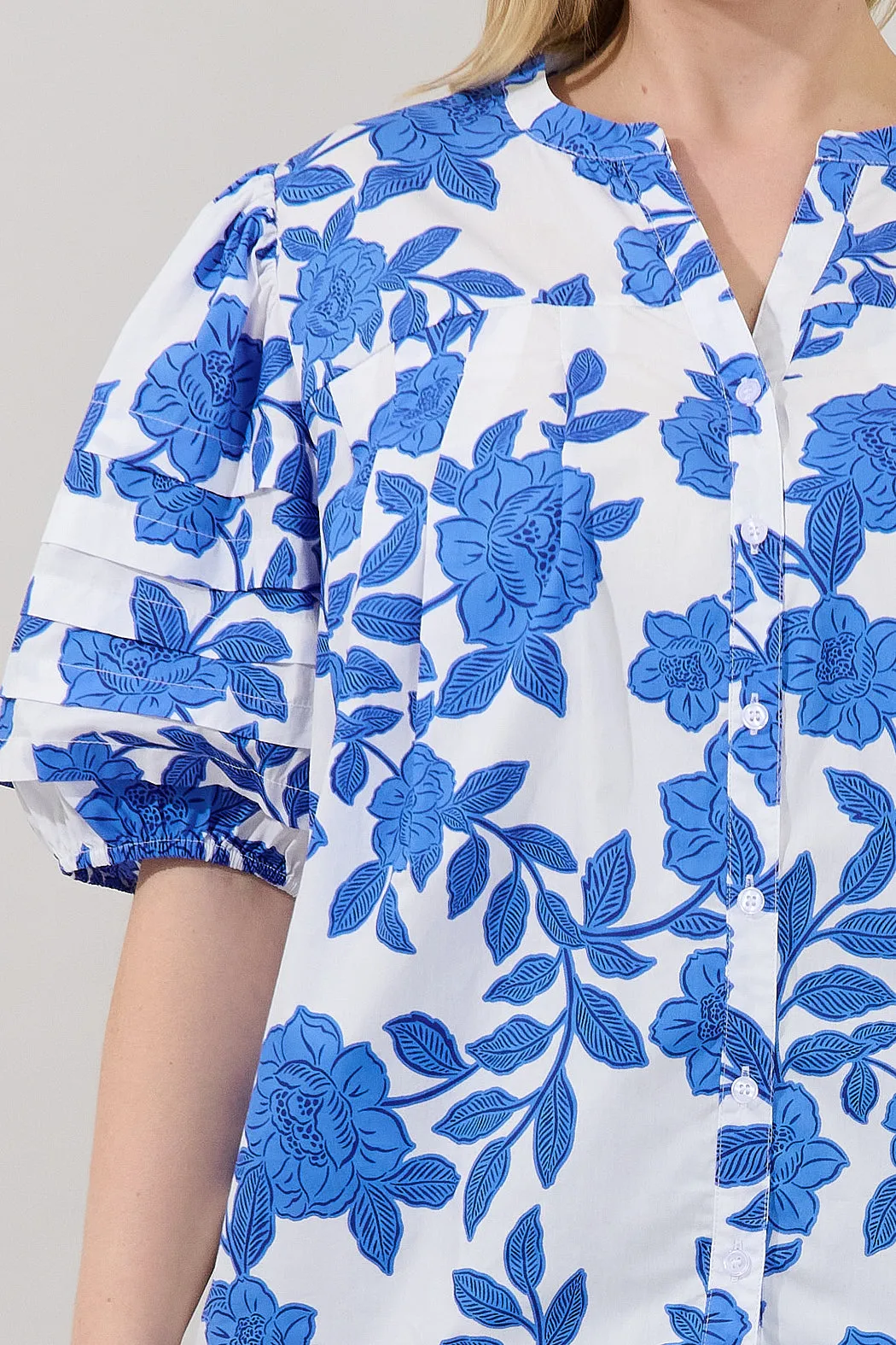 Court Button Down Top Glantis Floral Curve sold by Sugarlips product image thumbnail 5