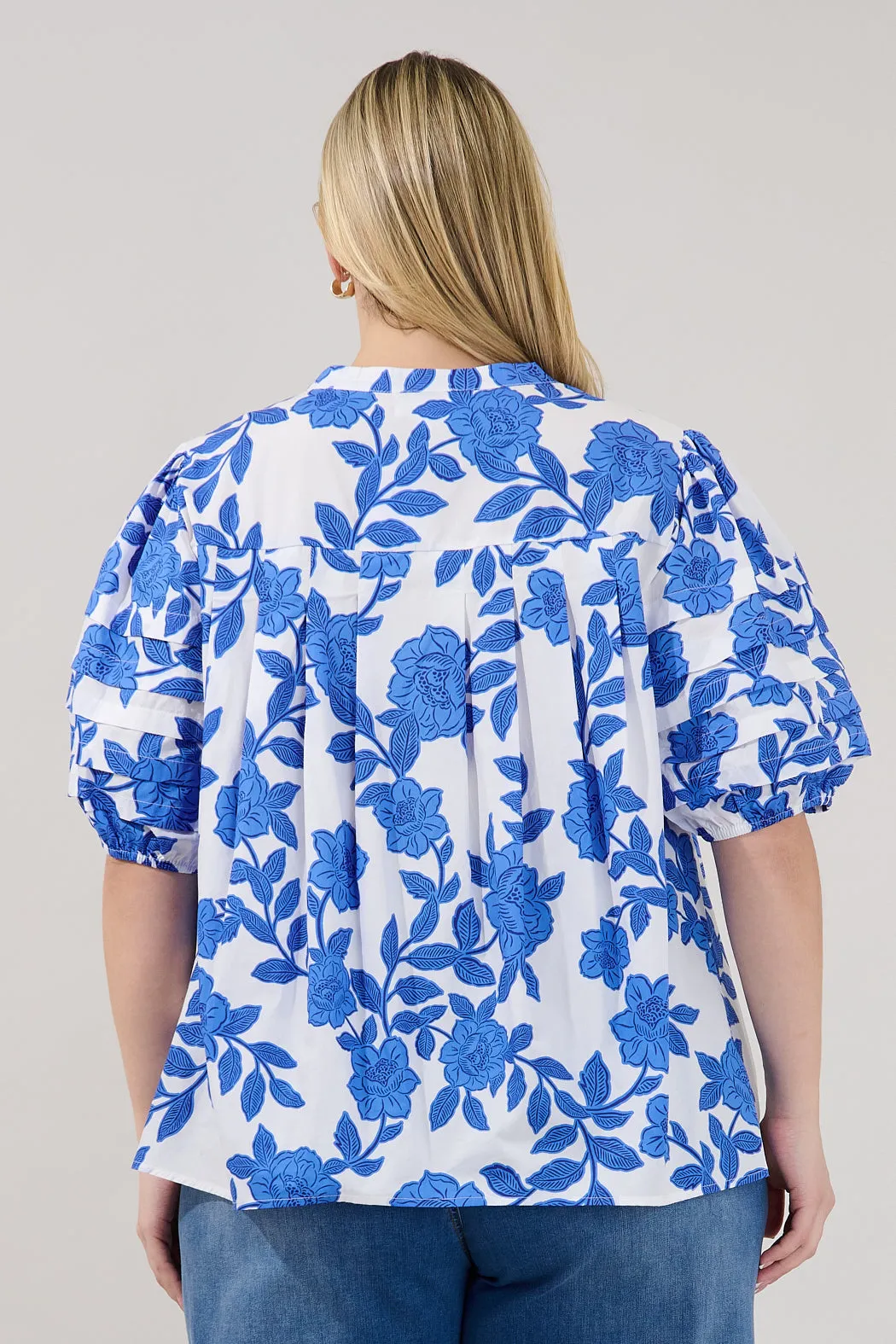 Court Button Down Top Glantis Floral Curve sold by Sugarlips product image thumbnail 2