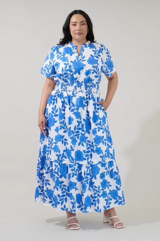 Belraj Poplin Maxi Dress Glantis Floral Curve made by Sugarlips