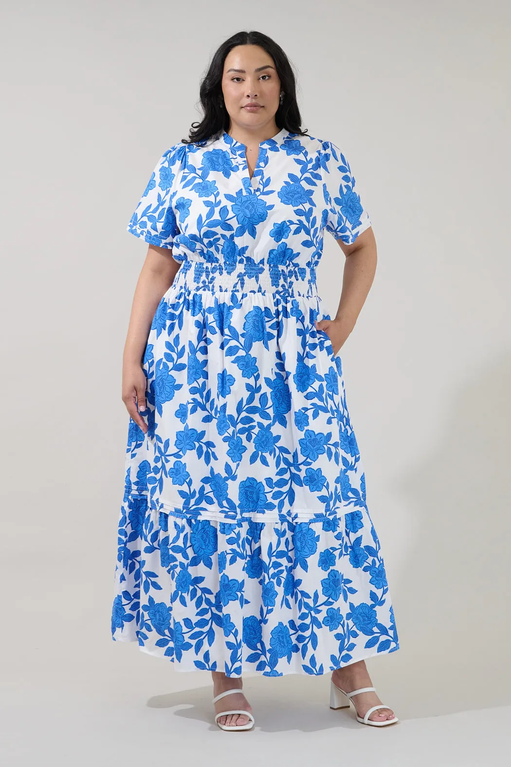 Belraj Poplin Maxi Dress Glantis Floral Curve sold by Sugarlips