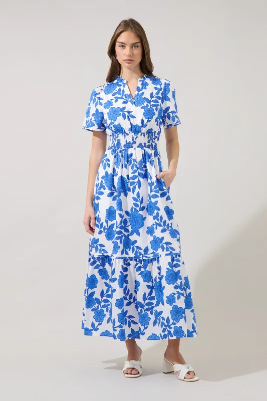Belraj Poplin Maxi Dress Glantis Floral made by Sugarlips