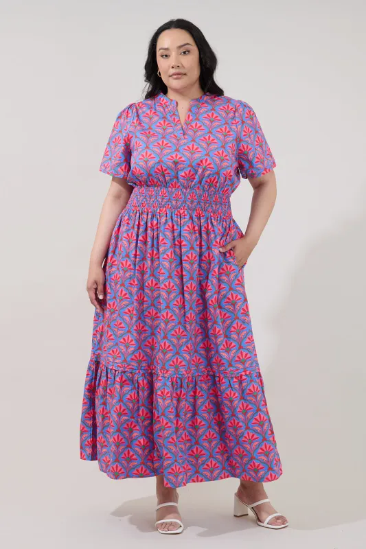 Belraj Poplin Maxi Dress Floral Curve made by Sugarlips