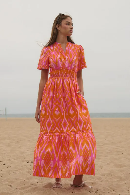 Belraj Poplin Maxi Dress Ikat made by Sugarlips