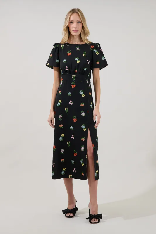 Bloom Midi Dress Remi Garden made by Sugarlips