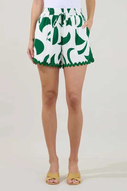 Halle Drawstring Shorts Abstract made by Sugarlips