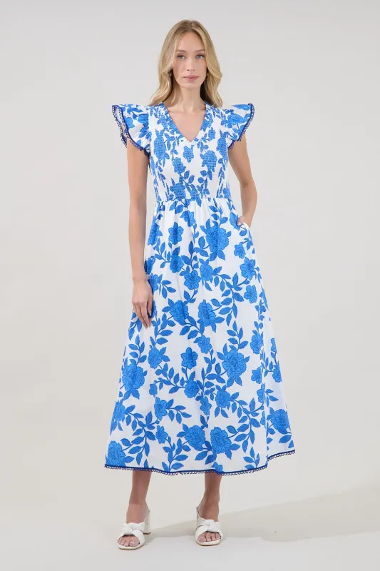 Merlin Tiered Midi Dress Glantis Floral made by Sugarlips