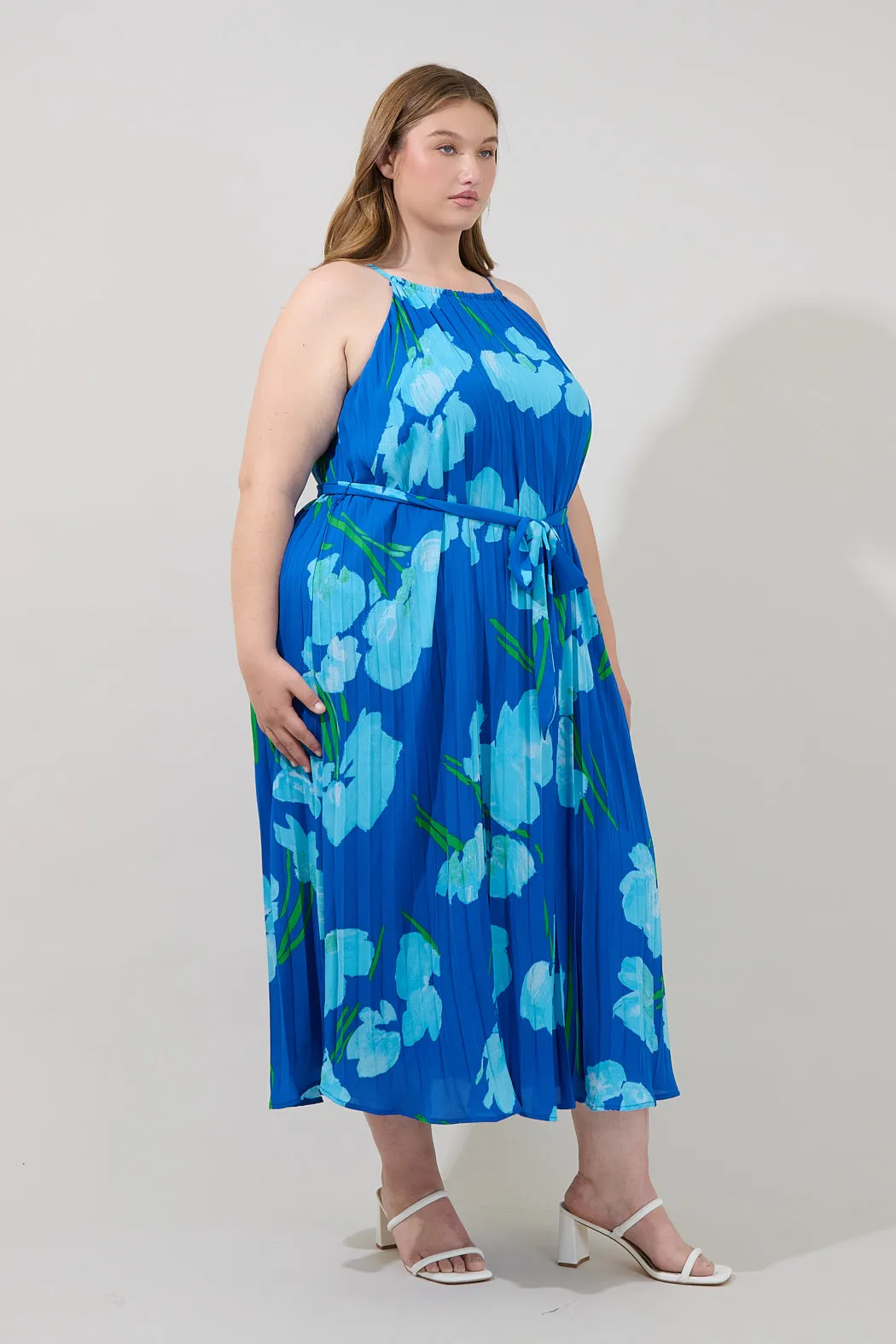 Maly Pleated Midi Dress Floral Curve sold by Sugarlips product image thumbnail 3