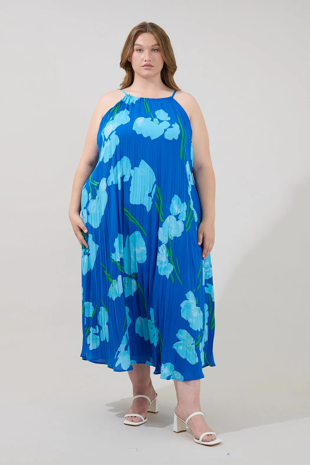 Maly Pleated Midi Dress Floral Curve sold by Sugarlips product image thumbnail 4