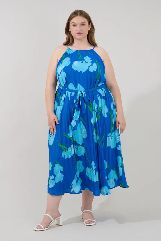 Maly Pleated Midi Dress Floral Curve made by Sugarlips