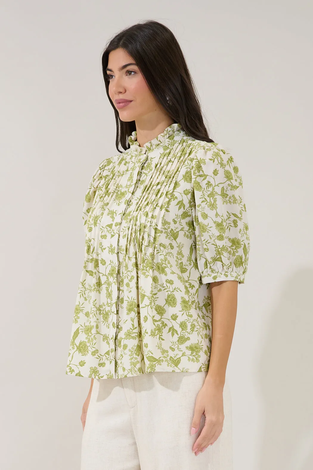 Elysia Pleated Blouse Floral sold by Sugarlips product image thumbnail 3
