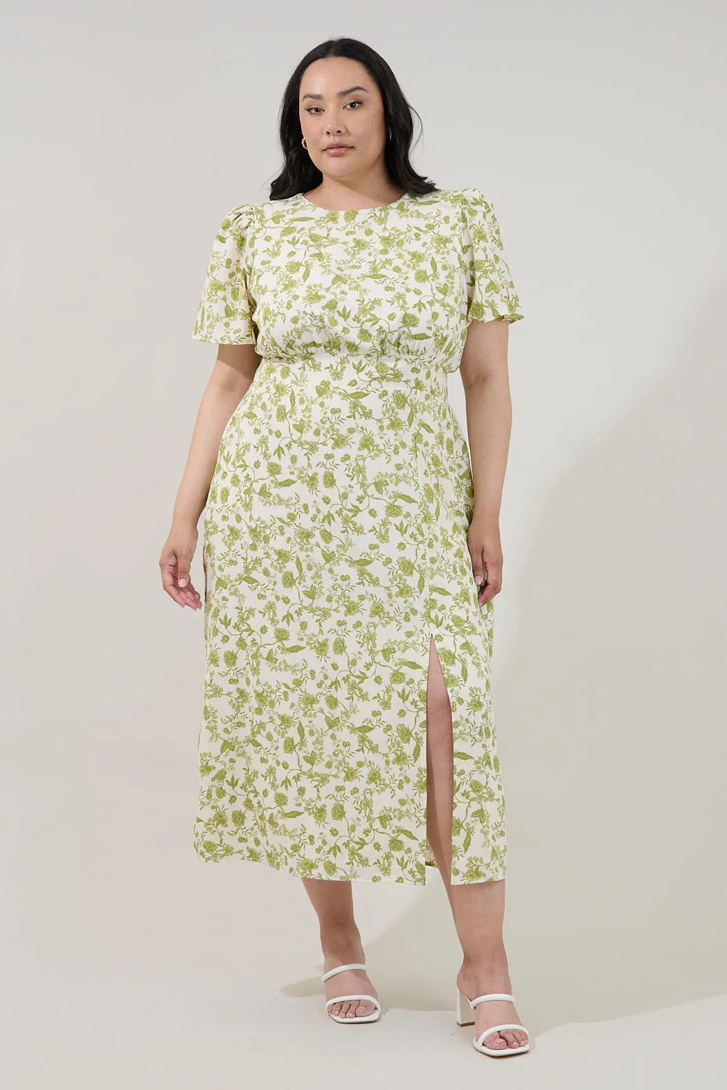 Bloom Midi Dress Floral Curve sold by Sugarlips