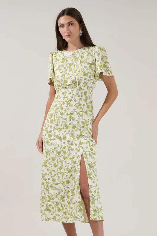 Bloom Midi Dress Floral made by Sugarlips