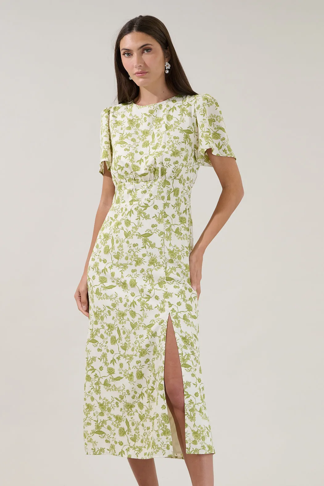 Bloom Midi Dress Floral sold by Sugarlips