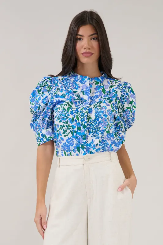 Klina Drape Sleeve Top Floral made by Sugarlips