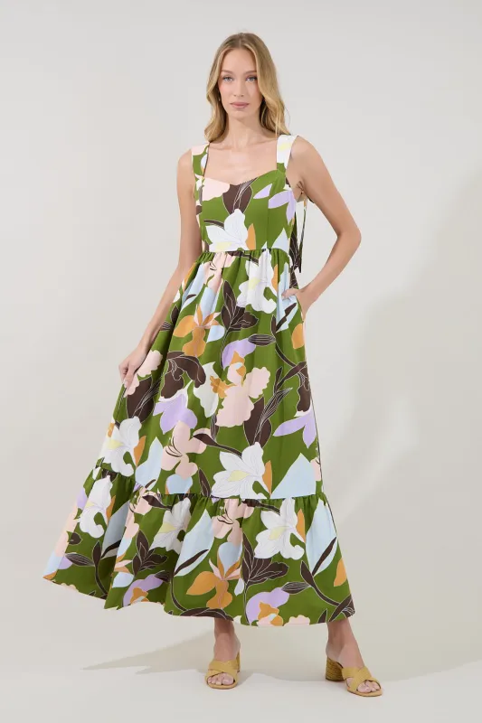 Silda Smocked Maxi Dress Passion Floral made by Sugarlips