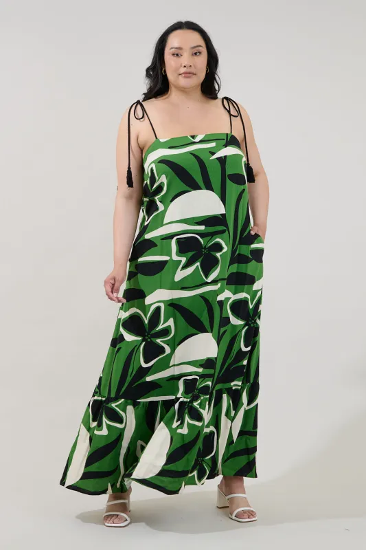 Veth Shift Maxi Dress Rainforest Curve made by Sugarlips