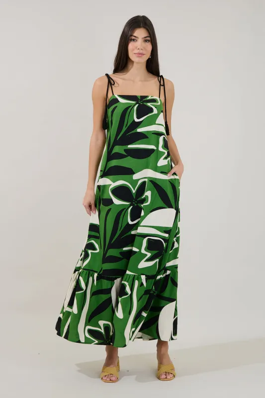 Veth Shift Maxi Dress Rainforest made by Sugarlips