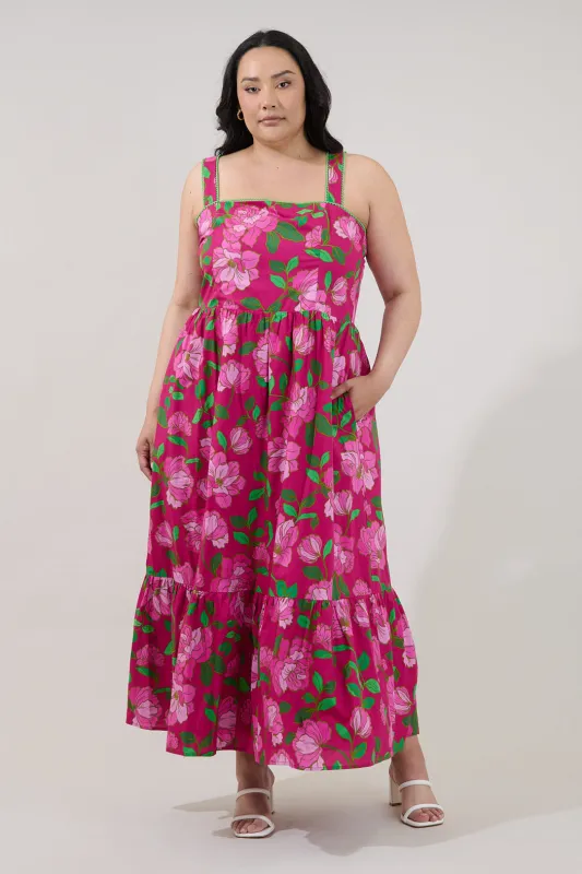 Krisy Sleeveless Maxi Dress Floral Curve made by Sugarlips