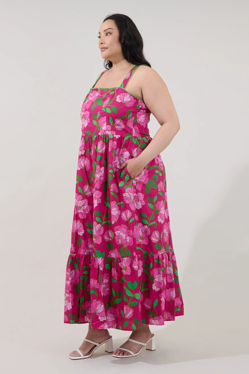 Krisy Sleeveless Maxi Dress Floral Curve sold by Sugarlips product image thumbnail 3