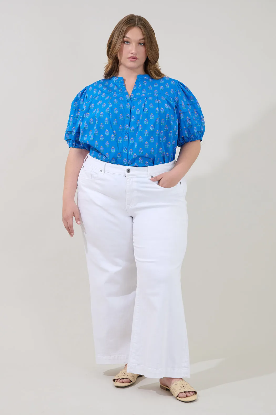Court Button Down Top Raidy Floral Curve sold by Sugarlips product image thumbnail 4